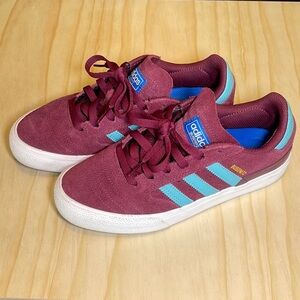 Adidas Busenitz Burgundy and Blue Sneakers